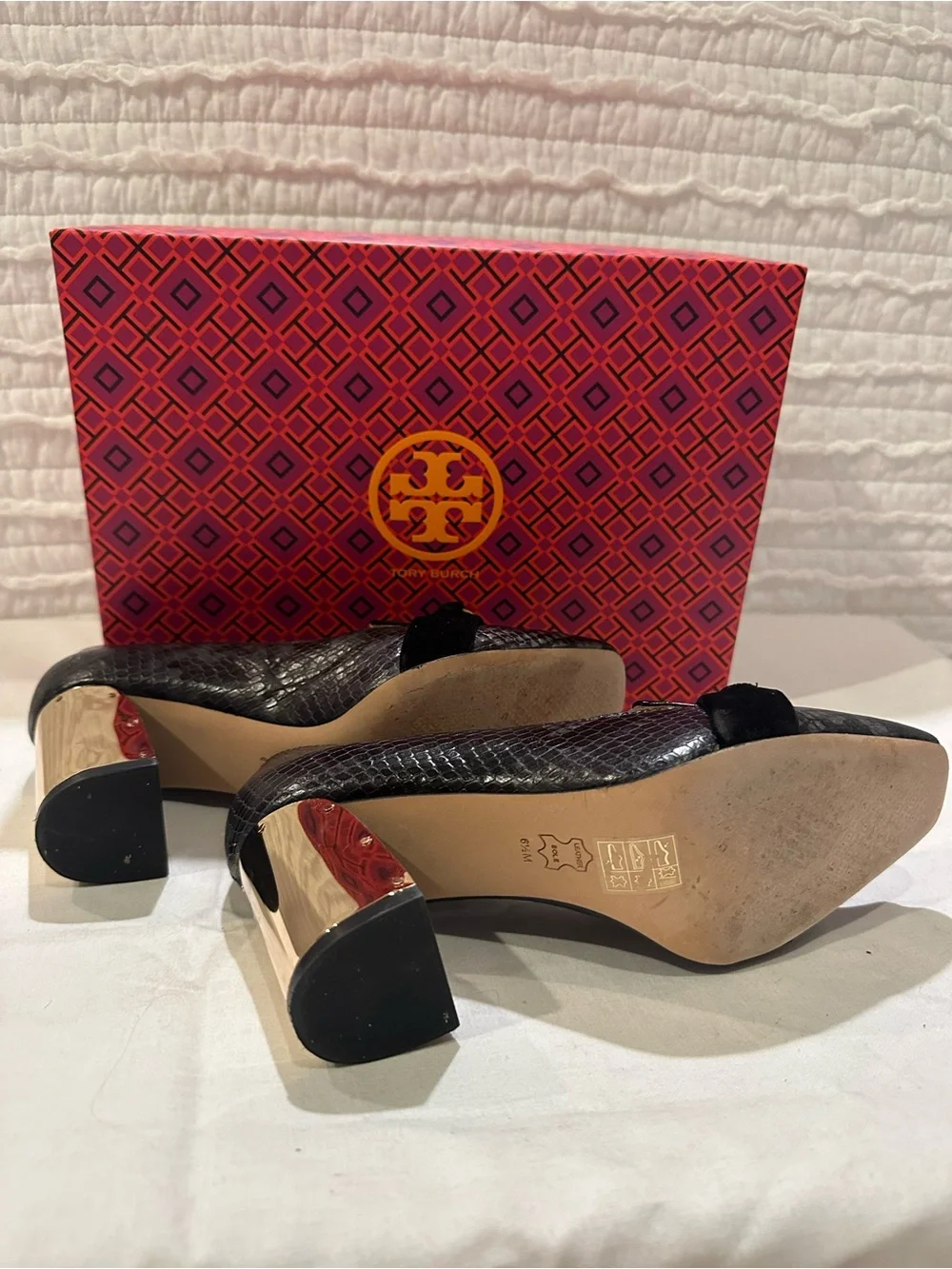 Tory Burch Jessa Snake Print Pump Leather Sie 6.5